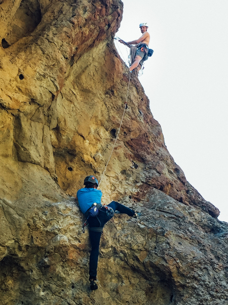 Lewis following up while I get some top-belay practice