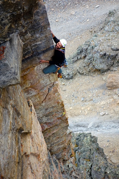 Climber on Cardiac Arete.