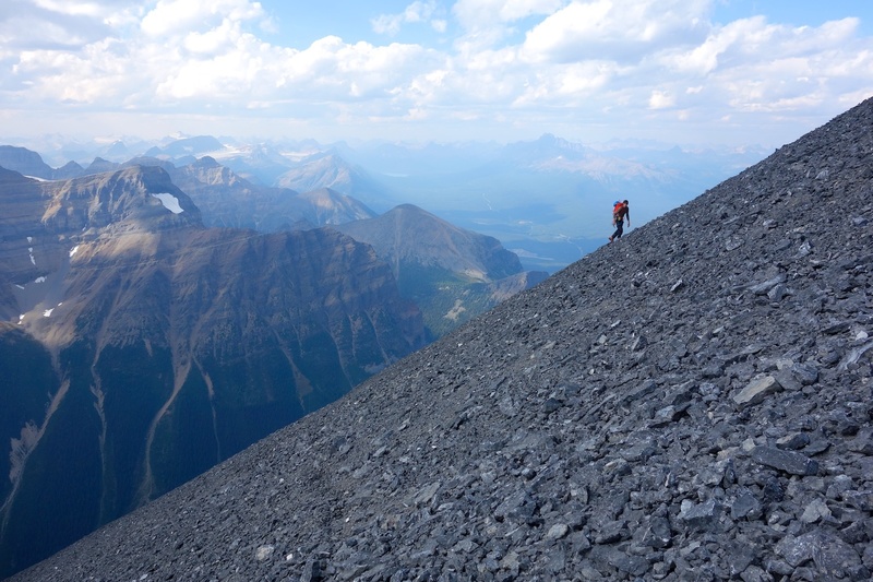 Scree sllloooggg between top of headwall and East Ridge.