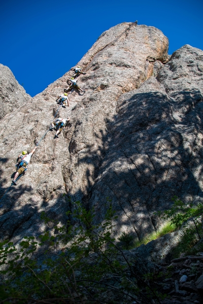 Me working La Maudite. You can see my helmet poking over the ledge right below the finish at the top right.