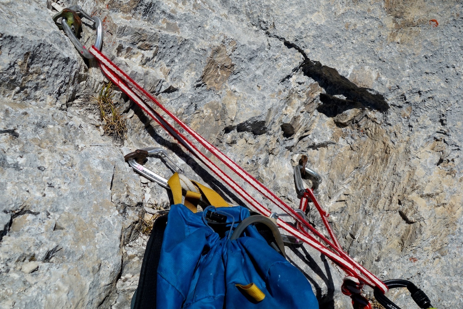 3pin anchor at the top of Pitch 10. As of 2017, this route does not