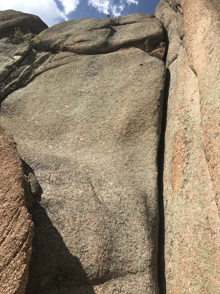 The upper section of the crack.
