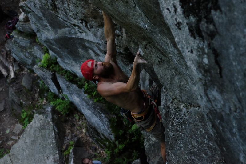 Starting into the crux.