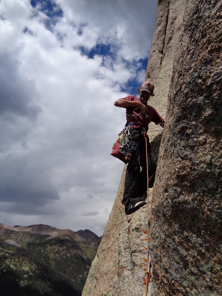 Keef Richards nearing the summit on a perfect San Juans afternoon.