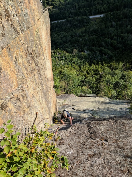 Craig coming up to the belay of P3