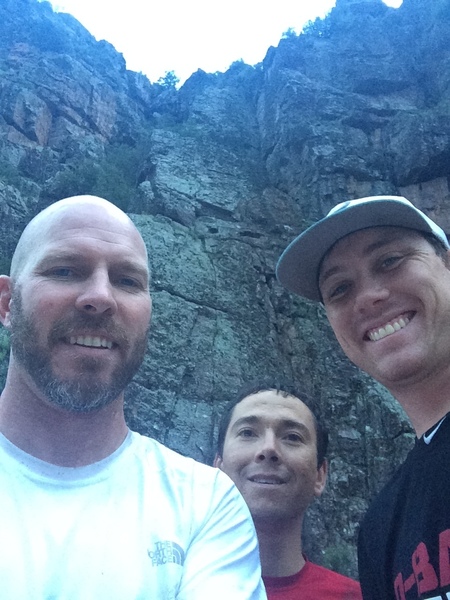Aaron Collins, Bob Pettit and Dalylon Robinaugh after their FA of The Night's Watch 5.7 Christopher Creek Gorge AZ