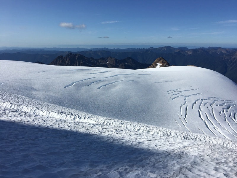 View of snow dome from above, Aug 25th, 2017.