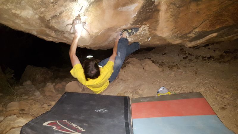 The overhang section.