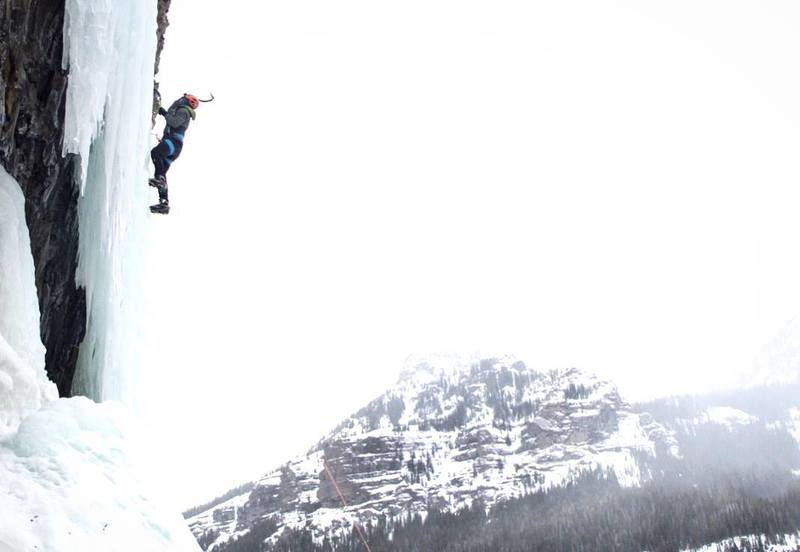 Me top roping Thin Chance WI3 (very photo-friendly climb) < Mummy Area < Hyalite Canyon < Montana