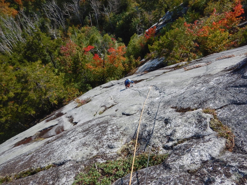 Diane C. enjoying the water dike on Red Stinger. Great route.