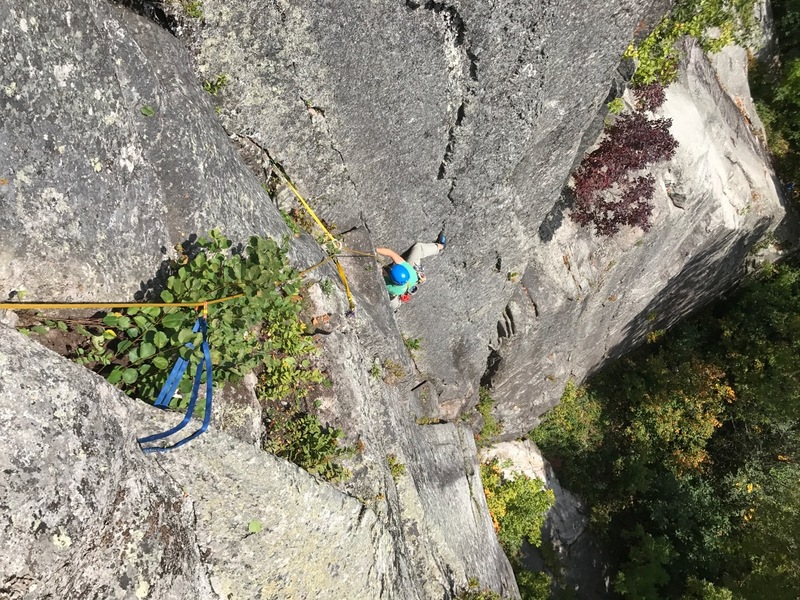 Jeremy following through the sustained section of pitch two. There is great ledge just after these moves to regain your composure - which, for me, was more than welcome!