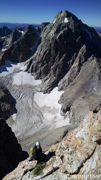 Working from the Petzoldt ridge to the summit.