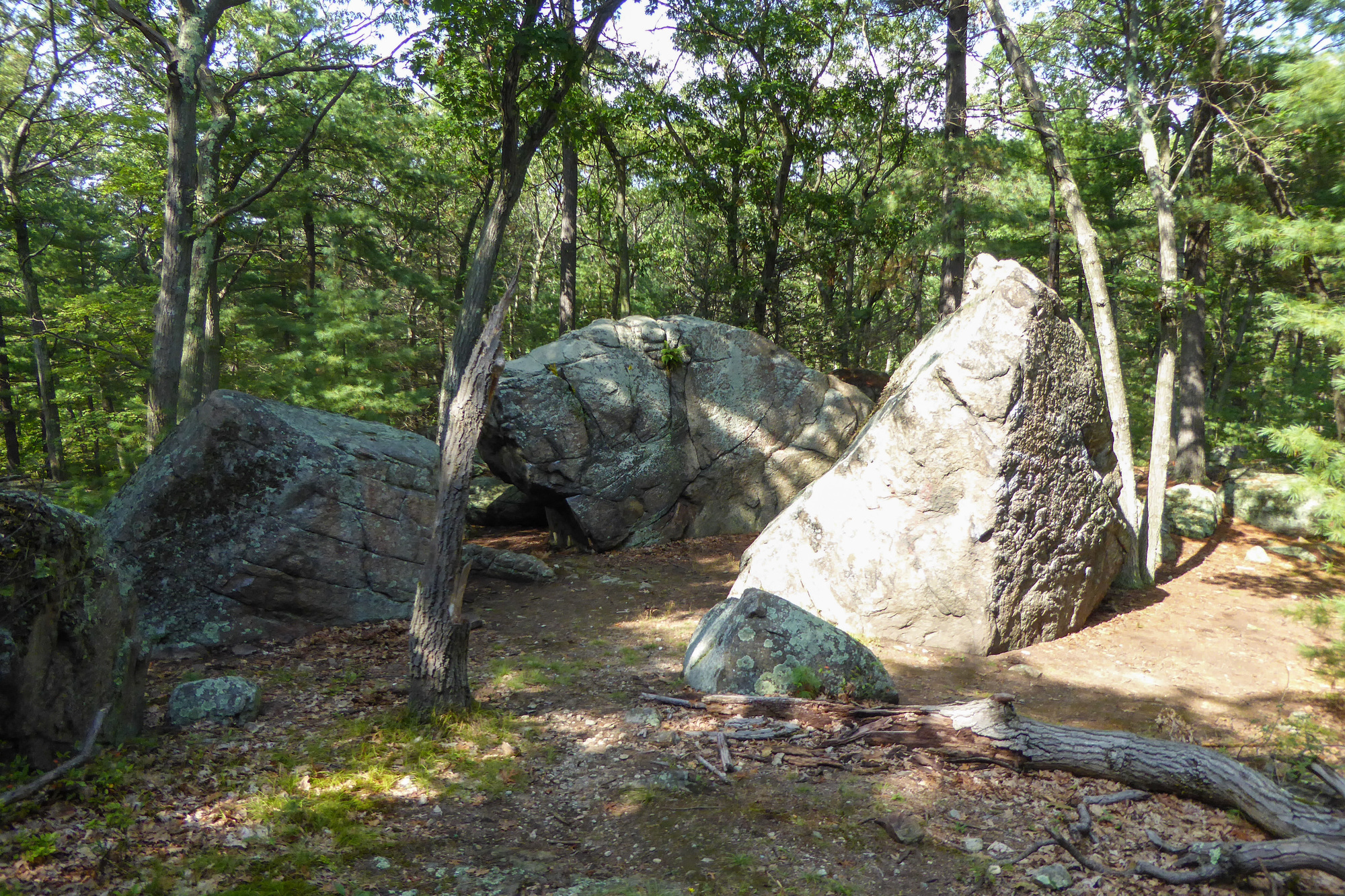 Queen's Row Boulders from the trail. Queen's Row boulder is on the ...