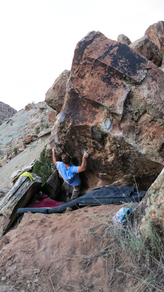 Slapping through the early arete.