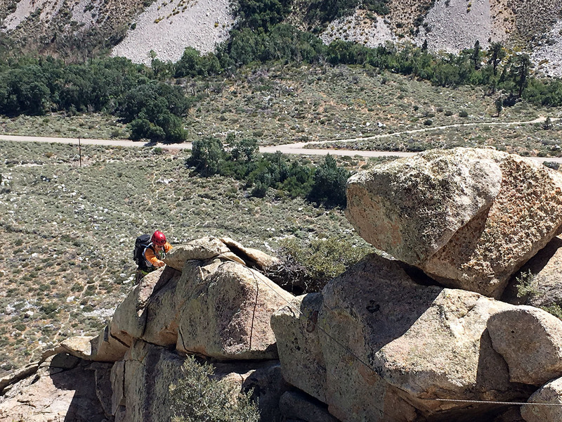 MoC, top of pitch 2, gear belay