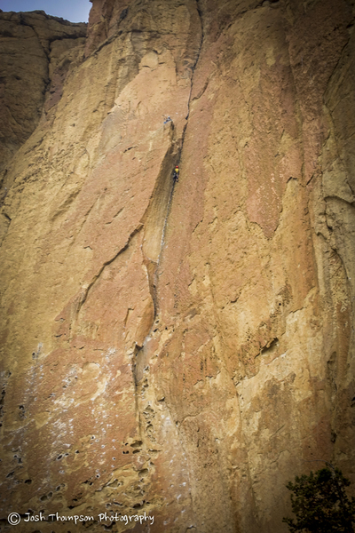 Zebra/Zion
<br>
Unknown climber on the 2nd pitch, in the dihedral