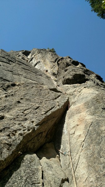 Pitch 1, direct start and right side crack