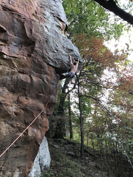 Jaden Gann making the clip at the overhang.