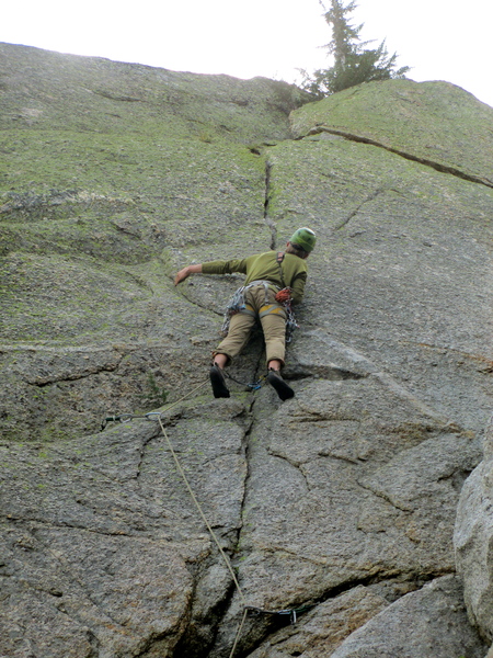 Leading the first ascent of Gorgeous Eyes.