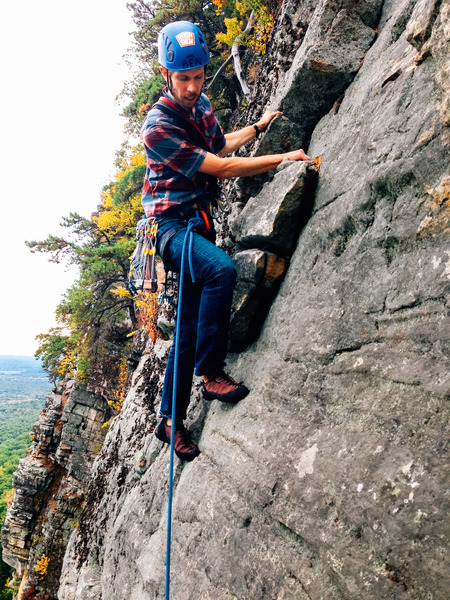 Ben Hoste on pitch 2 of Blueberry Ledges. Photo by Ryan Jones.