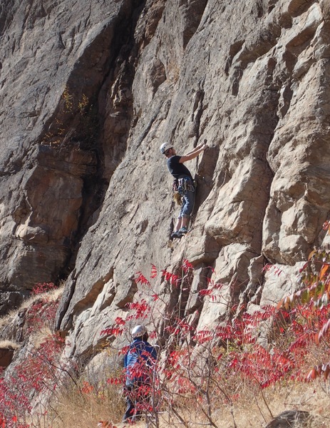 Climbers at the start of First Light