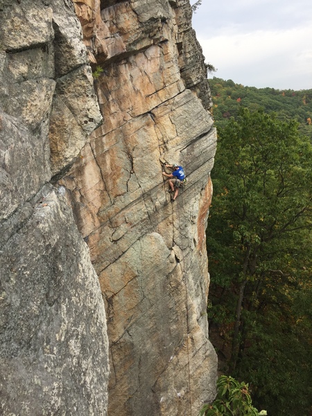 climber on Birdland, taken on rappel.