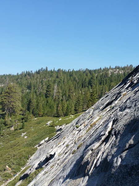 Climber nearing the top.