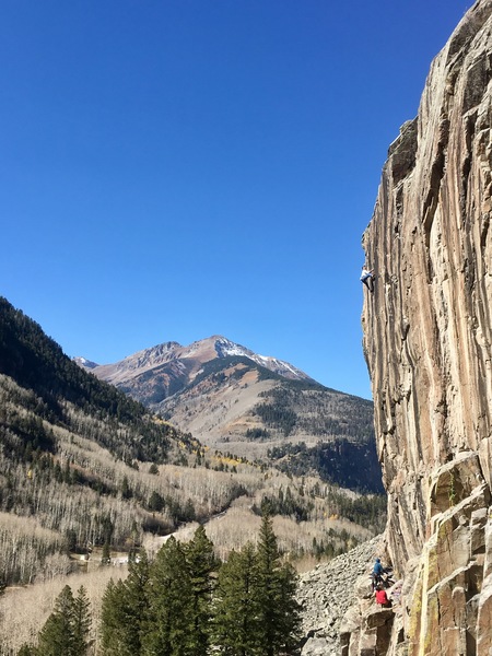Gold Rush 5.12-, Ophir, CO.
<br>
<br>
Photo credit: Walker Brice.