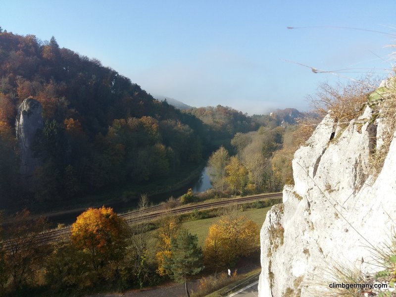 View westwards from the first belay