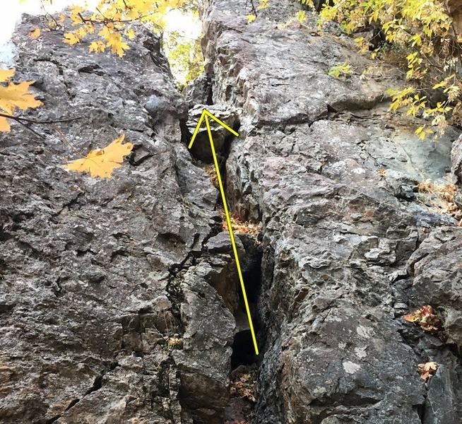 Approach (at least one of them) to the belay ledge.