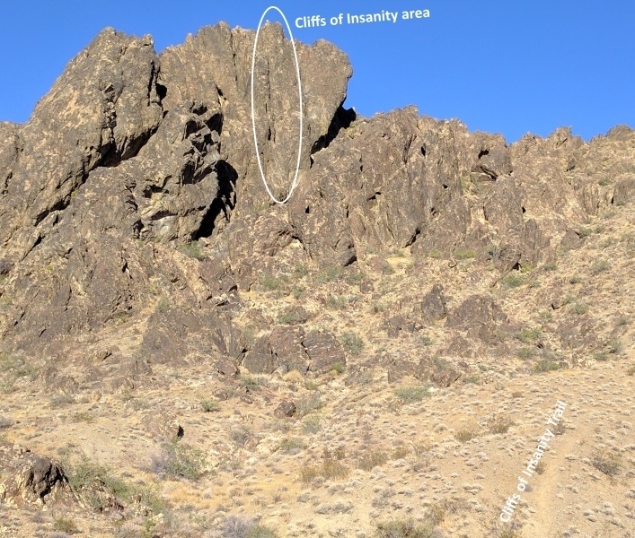 View of Cliffs of Insanity while on approach.