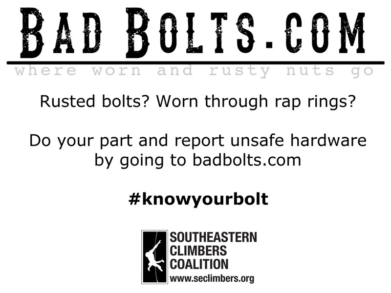 If you see hardware at Denny Cove that needs replaced, please report it on badbolts.com. It takes an active community to preserve our climbing areas!