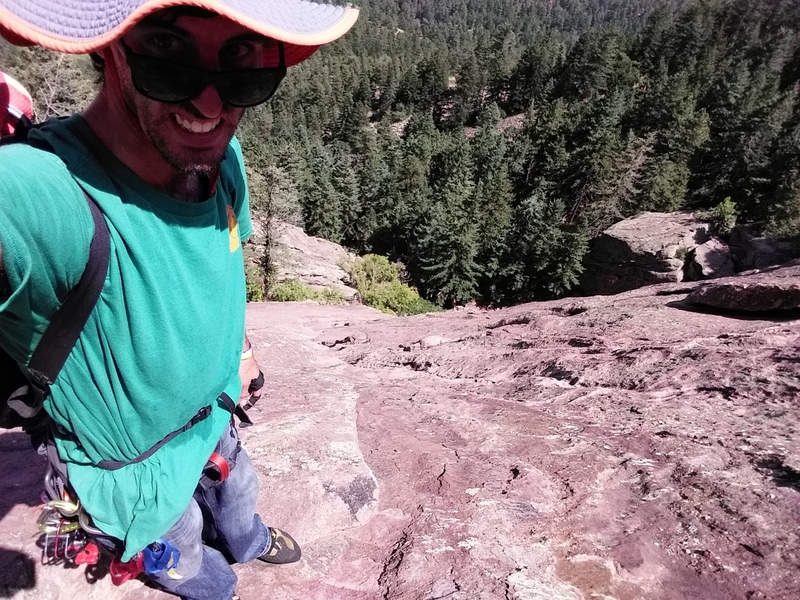 free solo up the first , just a harness on with rope on my back for the rap, did it first time solo, first time on east face gully route just about 2 hours car to car