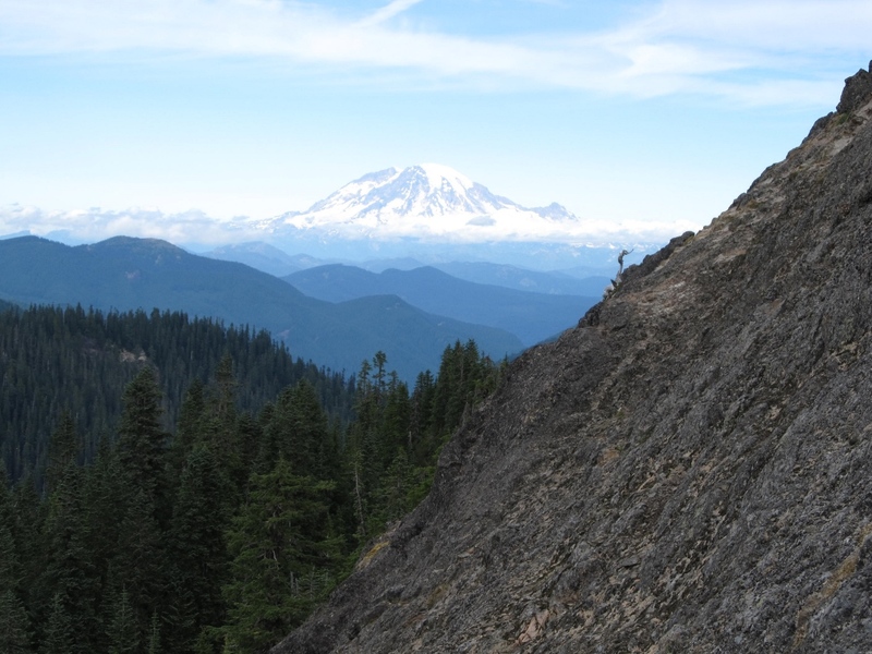 Looking north across the upper face at Mt Rainier