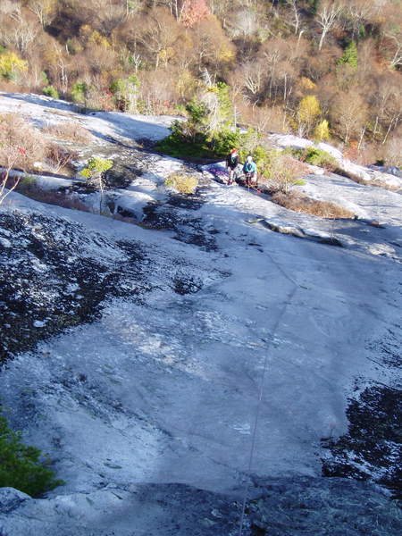 RN#9 - Looking down "Orgasmo Slab" at the end of another beautiful Oct. day on North Bald Cap