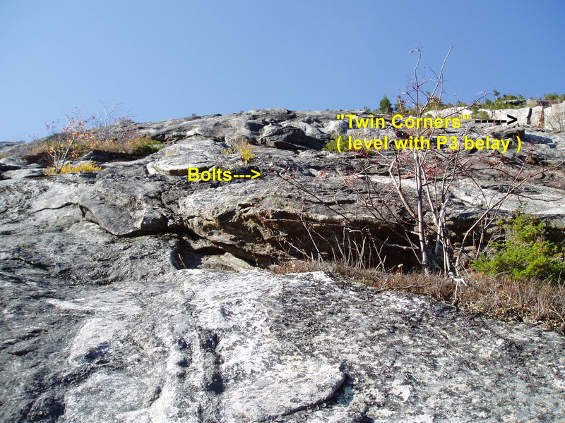 RN#4 - Looking at the top part of P2 from the top of "White Slab #1" 150 ft up P2