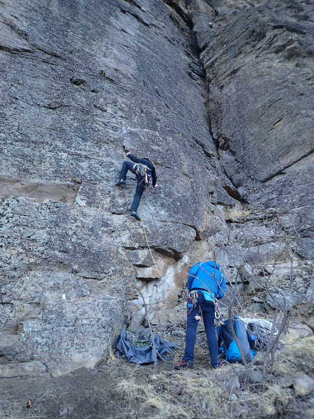 Climbers at the start of Batty