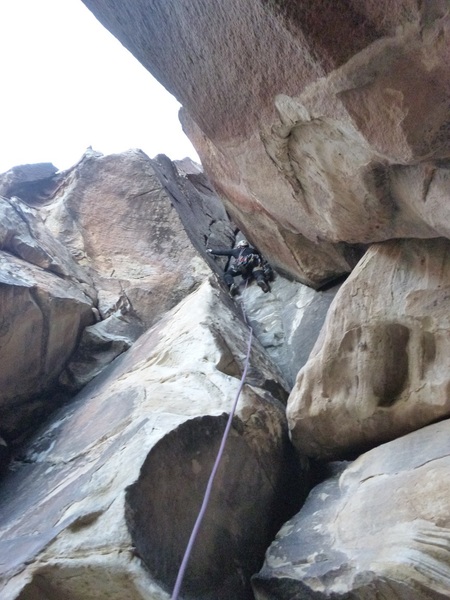 Having fun on Frigid Air Buttress