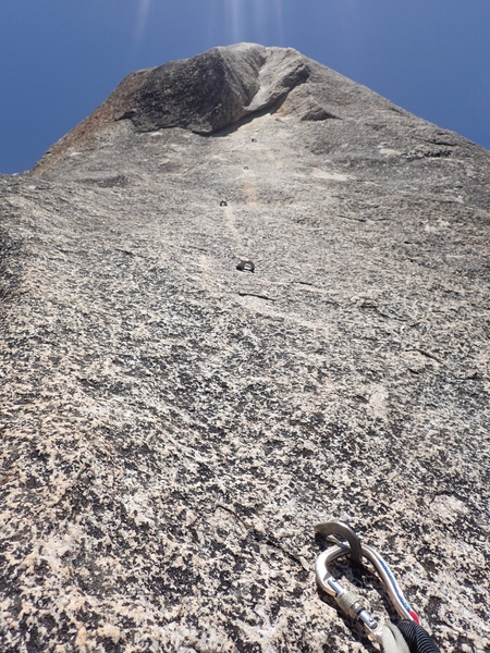 Bolt ladder finish, Lost Arrow Spire, CA