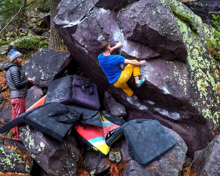 Trusting the foot through the crux.