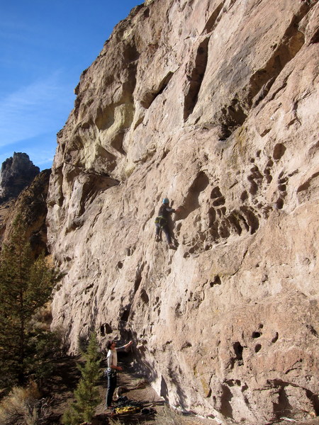 Emma climbing The Safe Zone