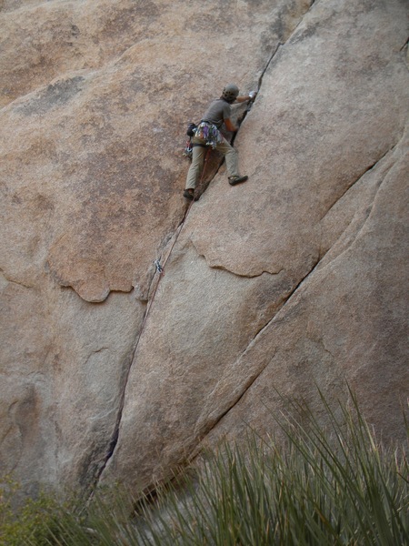 Paul getting past the thin crux down low