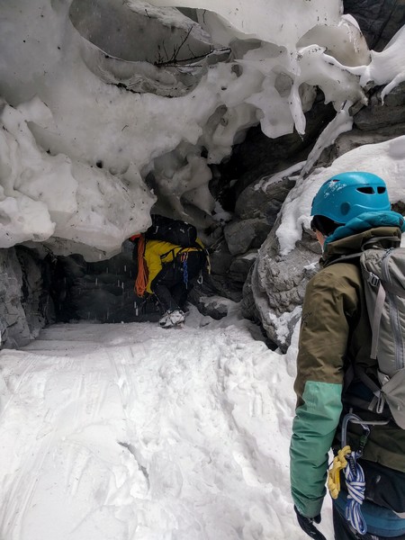 One of the ice tunnels above the route.