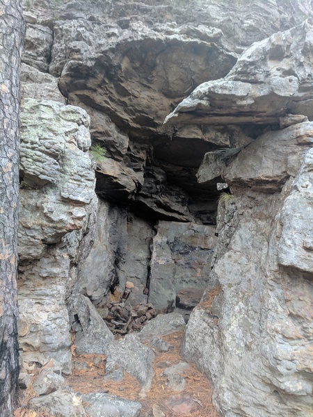Opening of Bivy Cave at Stack Rock