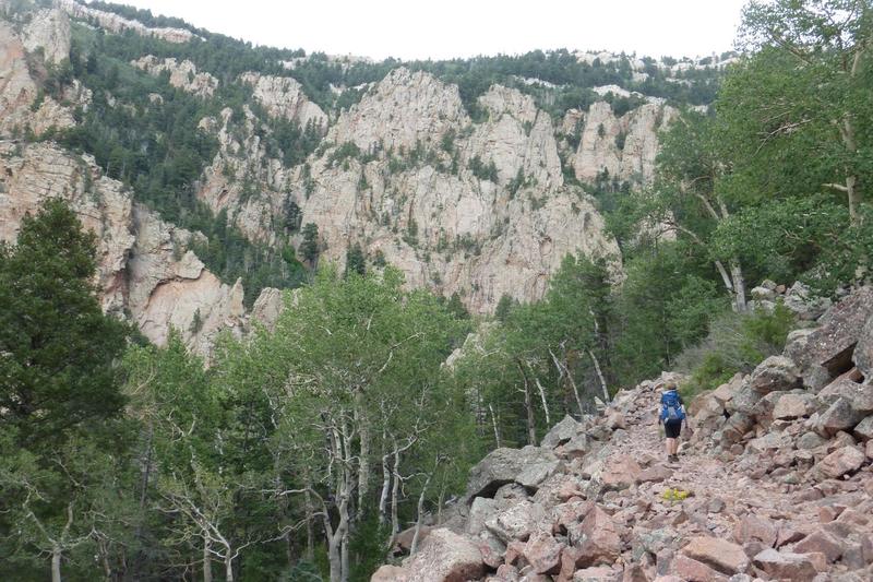 The approach in the Sandia Mountains in New Mexico