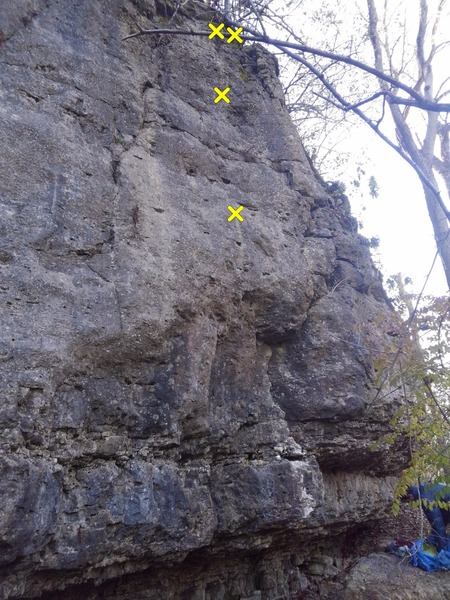 The route, pretty much the end of the cliff