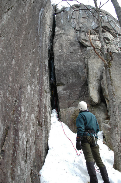 Old Route, Hurricane Cliff, in the winter.