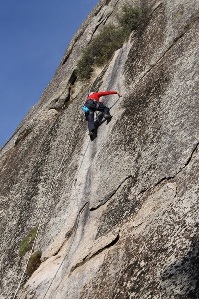 Jared approaching the 2nd crux.