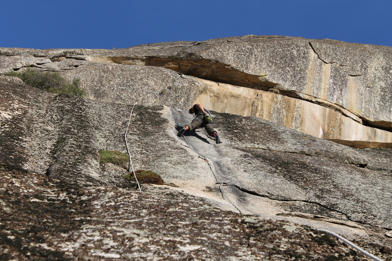 Chris just below the 2nd crux.