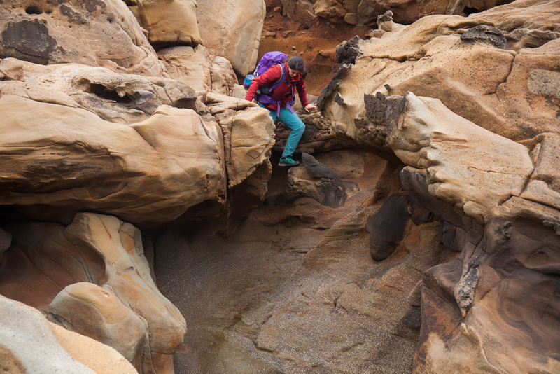 Descent down to Conch Crag